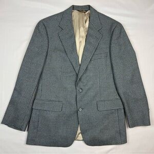 Vtg Brooks Brothers Mens Sport Coat 41R Houndstooth Wool Blazer Made in USA